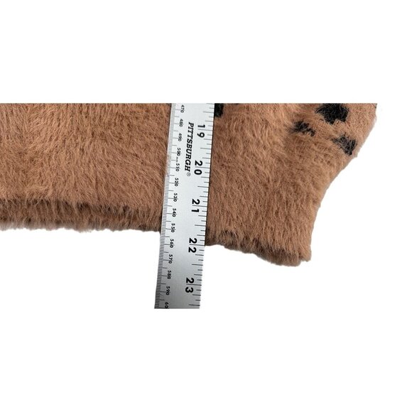 Womens Mystree Fuzzy Animal Cheetah Print Pullover Sweater Cozy Soft‎ Size Small - Picture 7 of 16